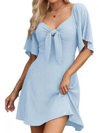 Bow Tie Short Sleeve Dress