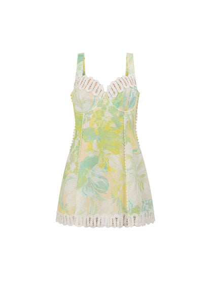 Ibiza Linen Floral Dress