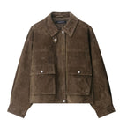 Womens Leather Style Bomber Jacket