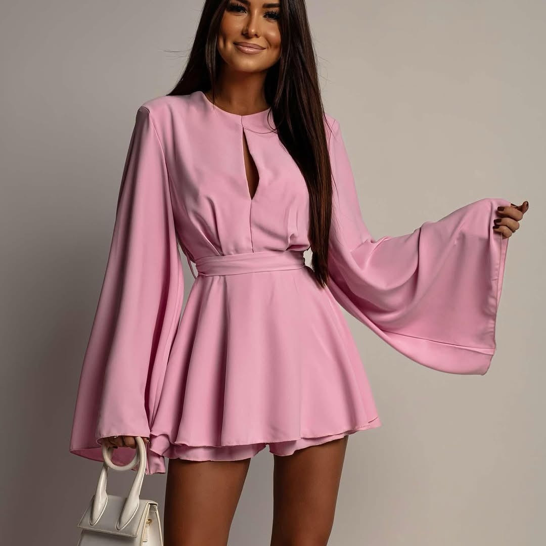 Daphne Backless Waist Cinching  Dress