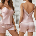 Women's Simulated Silk Lace Pajamas