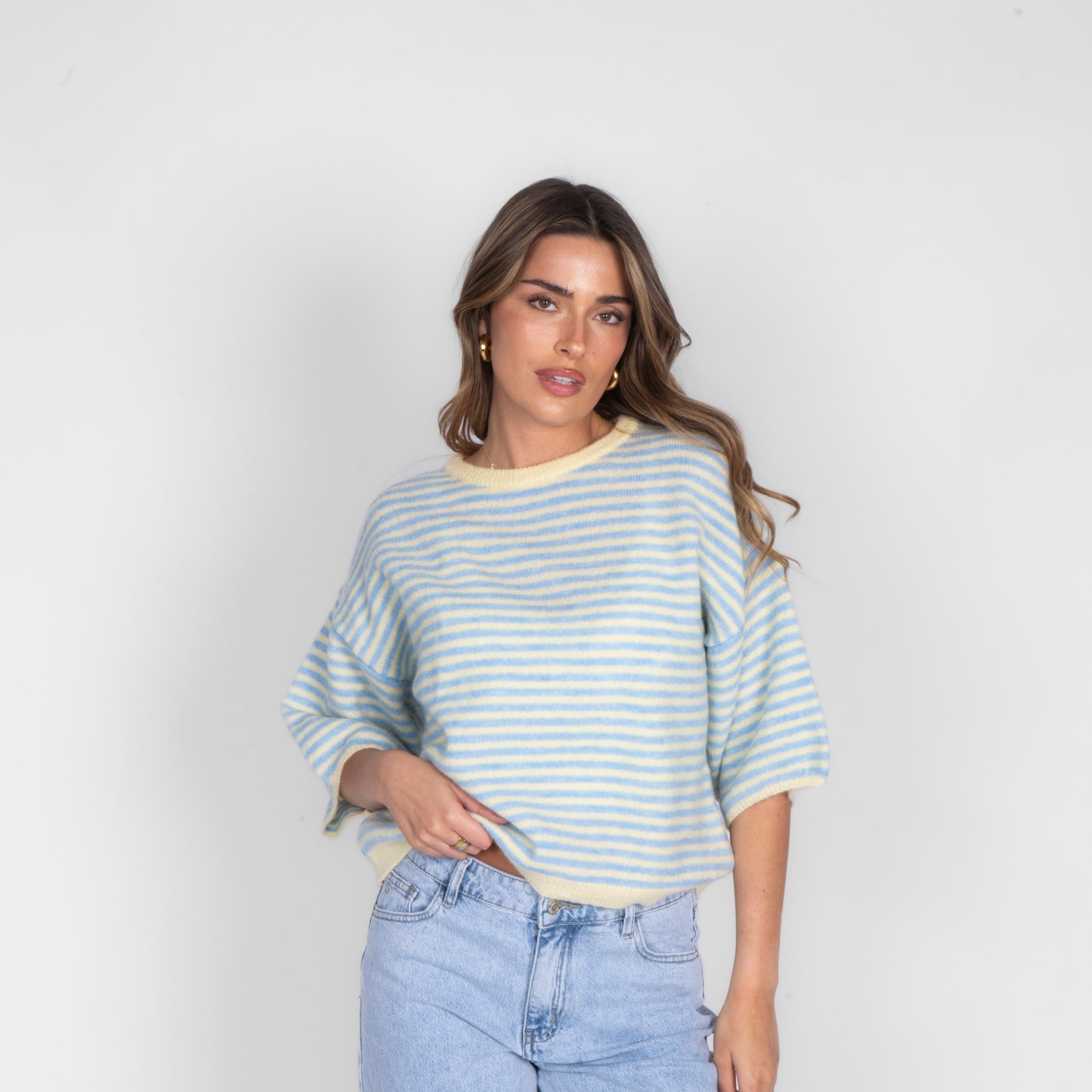 Soft Stripe Knit T-Shirt