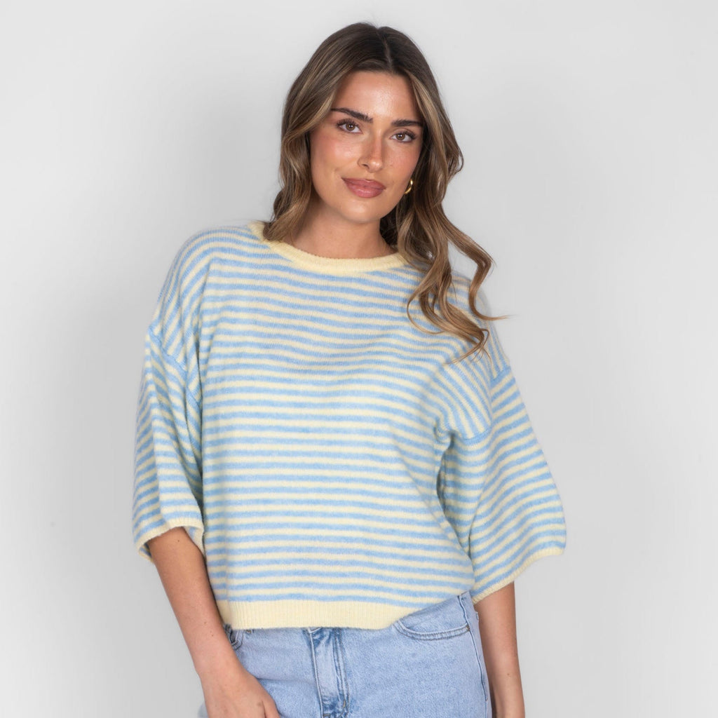 Soft Stripe Knit T-Shirt