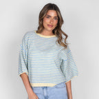 Soft Stripe Knit T-Shirt