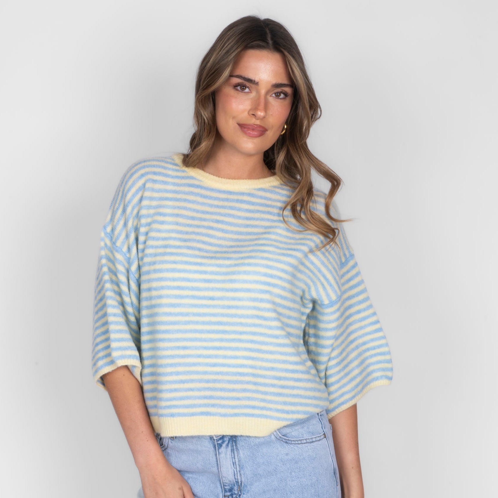 Soft Stripe Knit T-Shirt