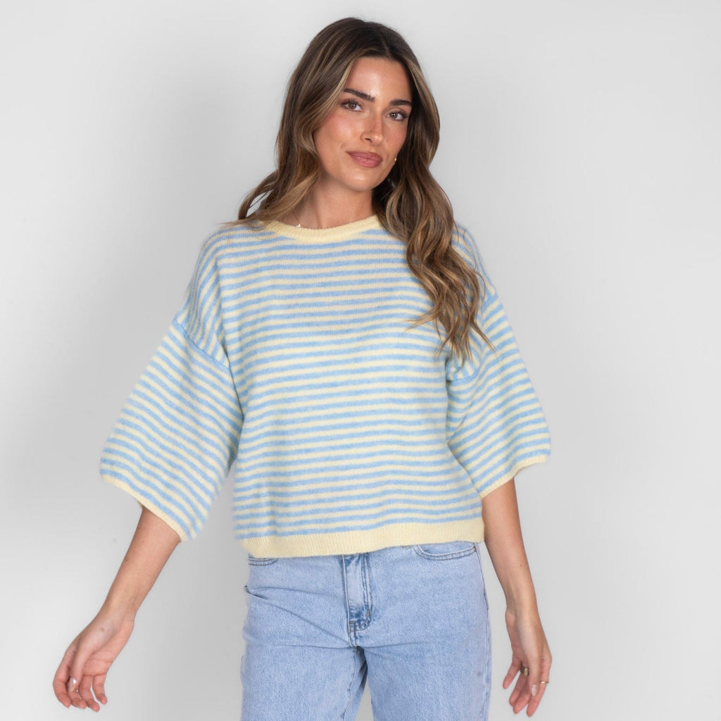 Soft Stripe Knit T-Shirt