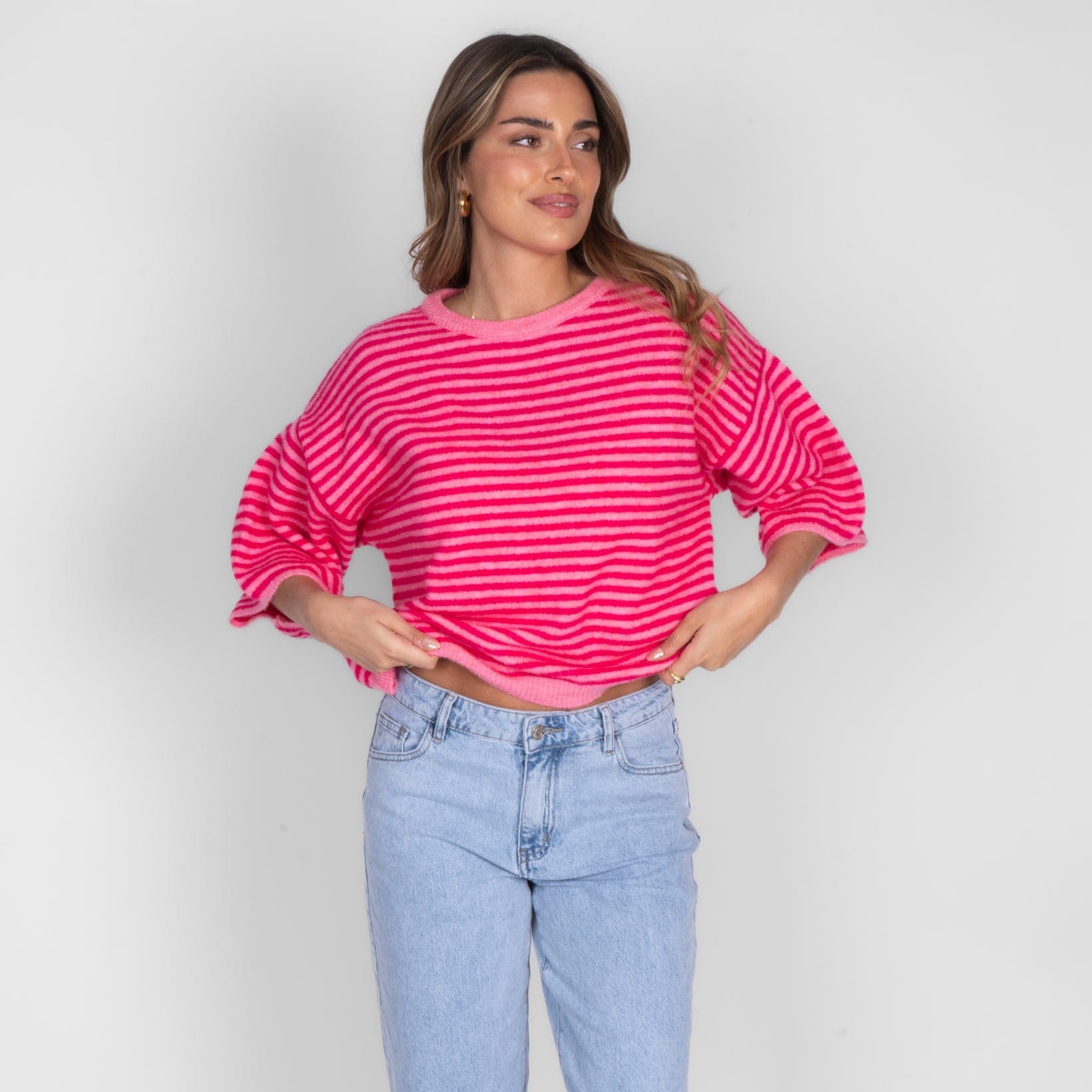 Soft Stripe Knit T-Shirt