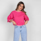 Soft Stripe Knit T-Shirt