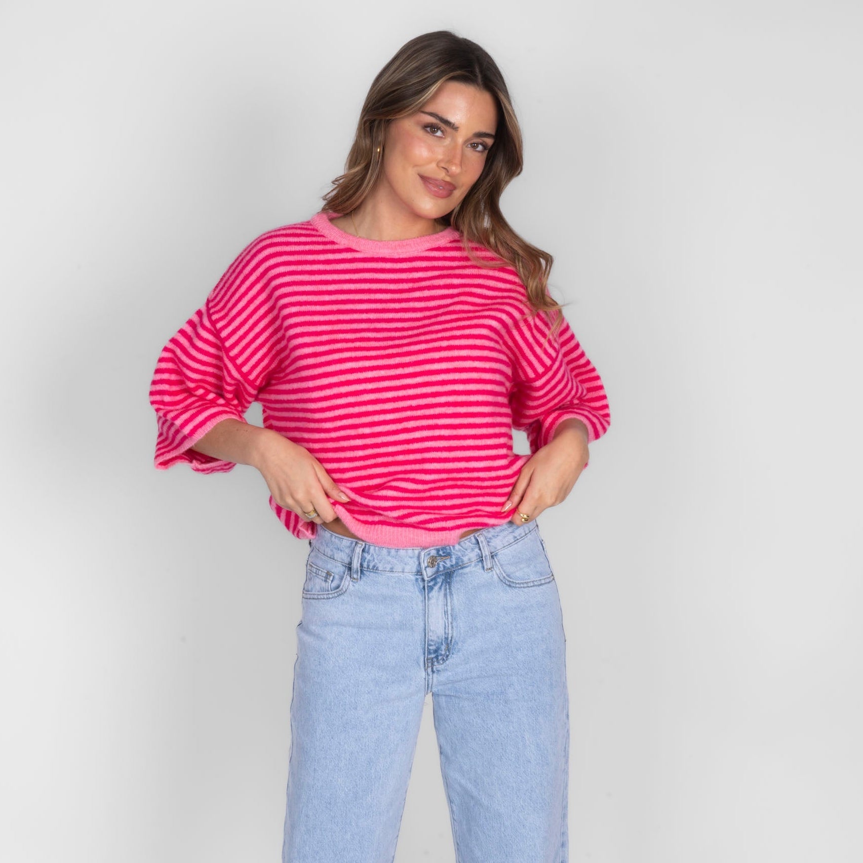 Soft Stripe Knit T-Shirt