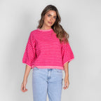 Soft Stripe Knit T-Shirt