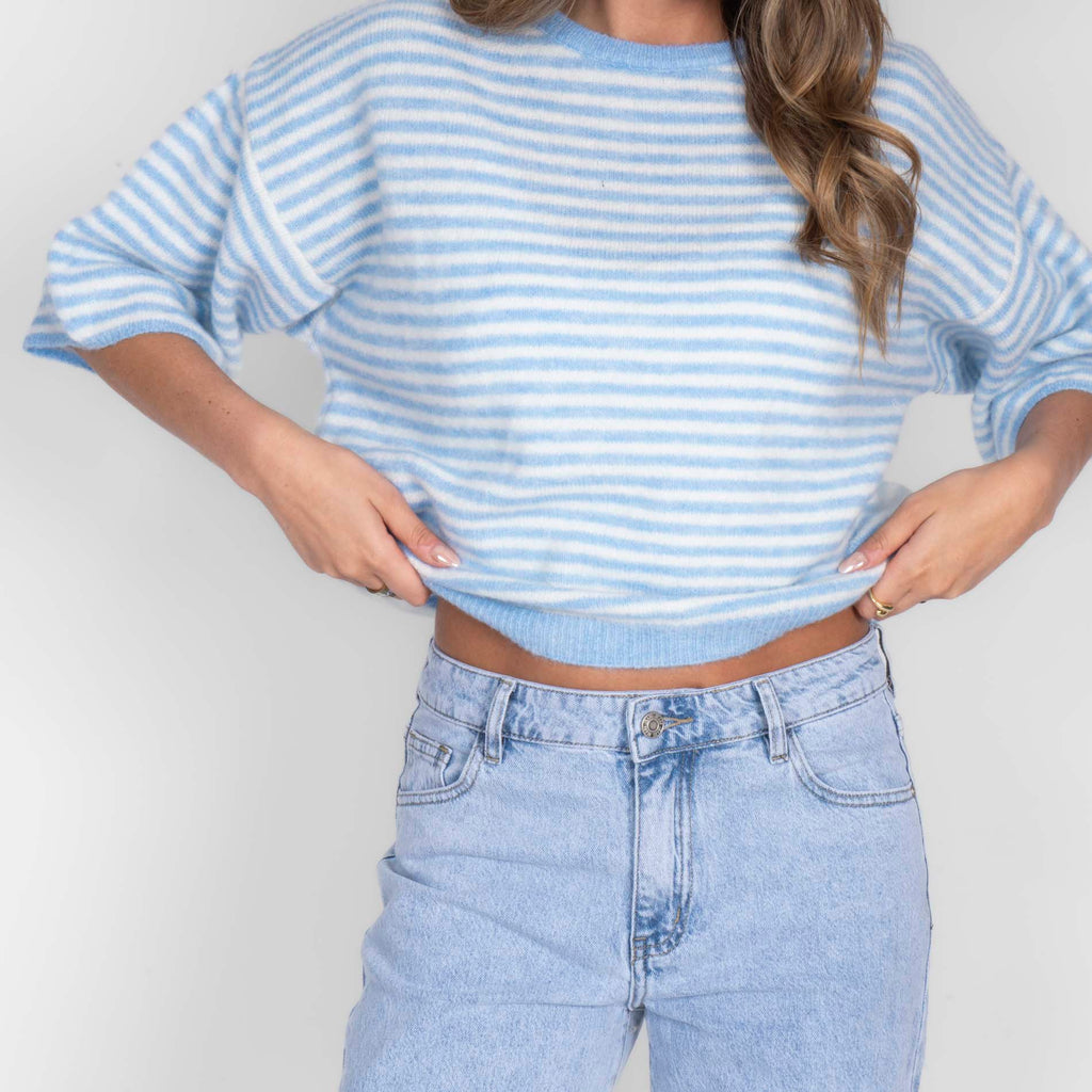Soft Stripe Knit T-Shirt