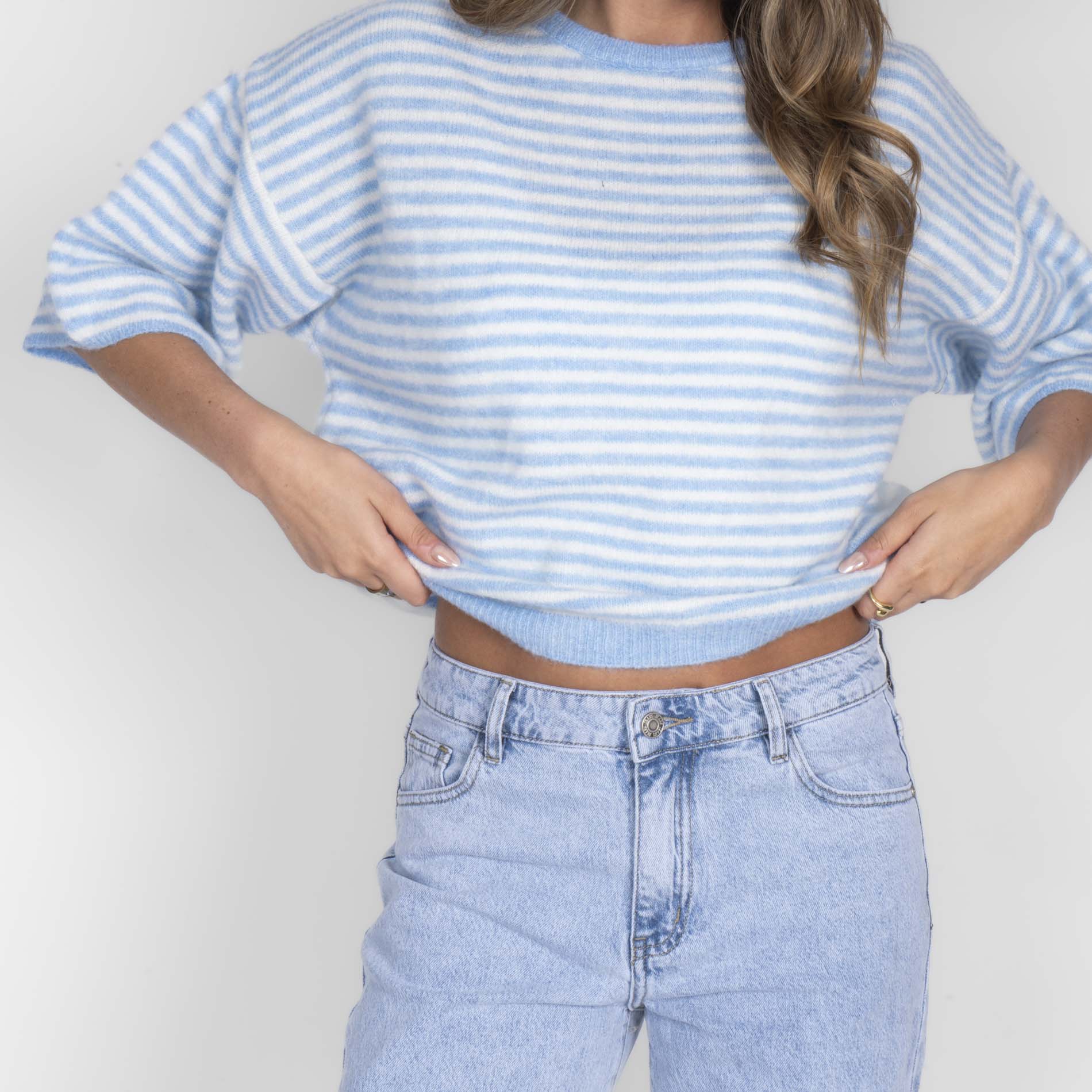Soft Stripe Knit T-Shirt