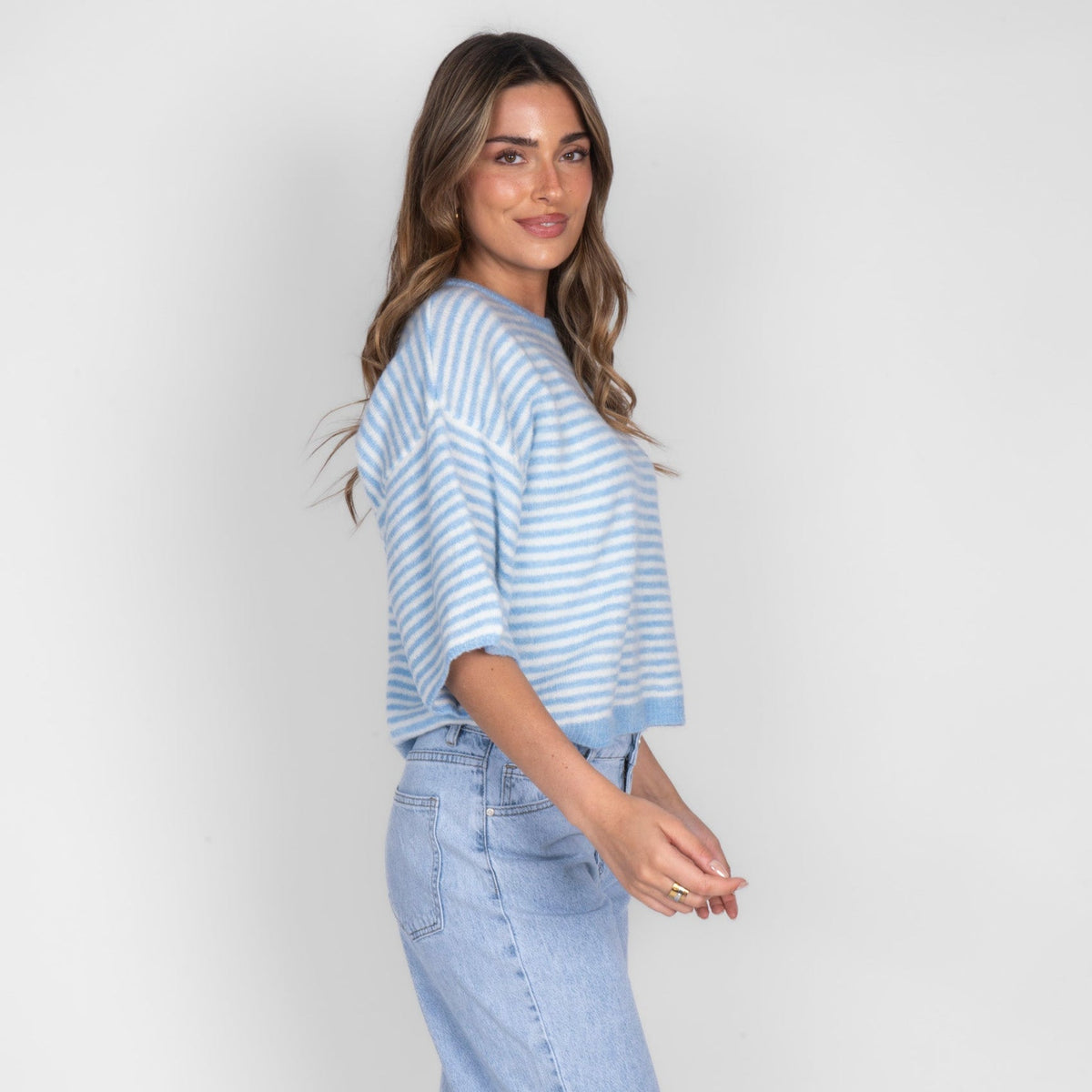 Soft Stripe Knit T-Shirt