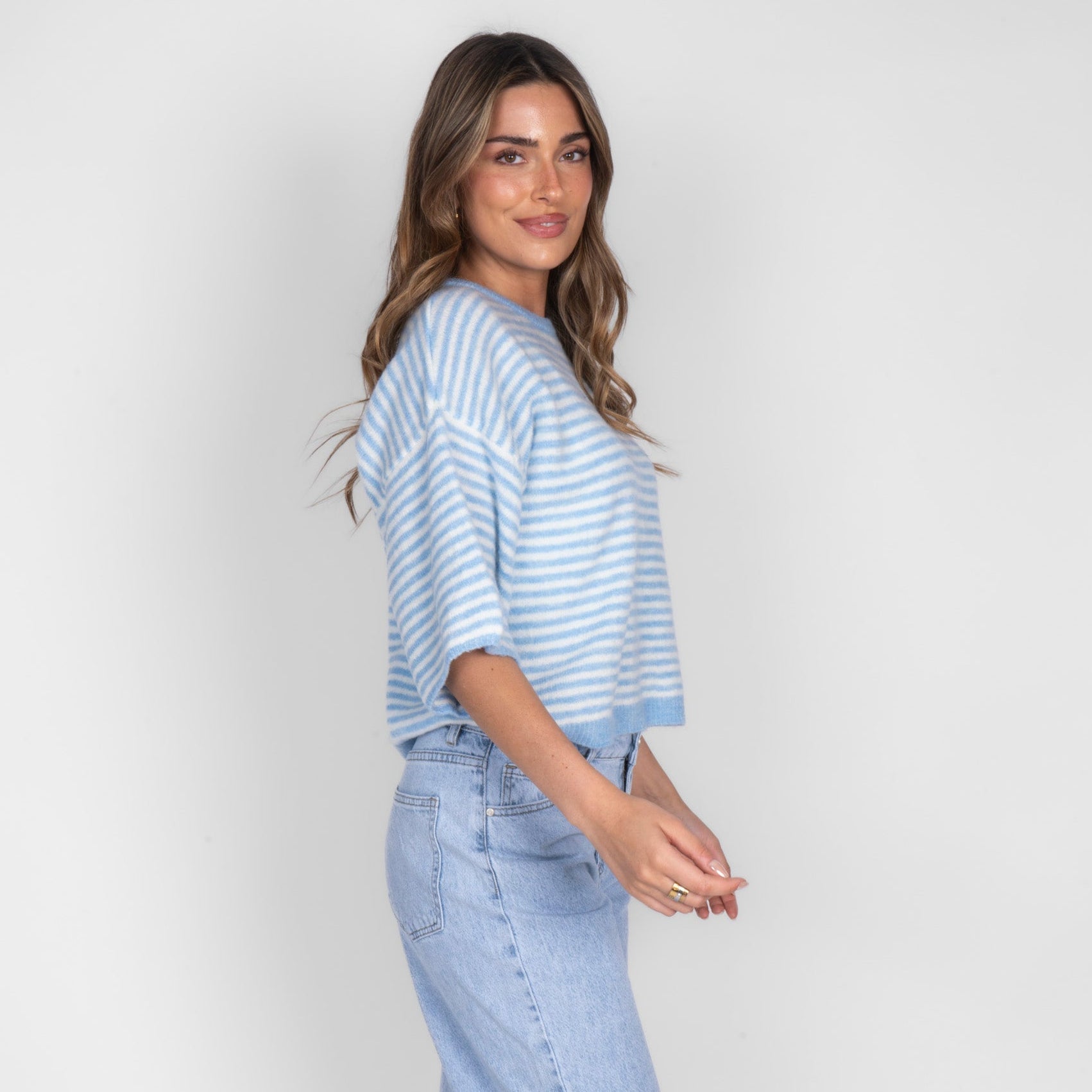 Soft Stripe Knit T-Shirt