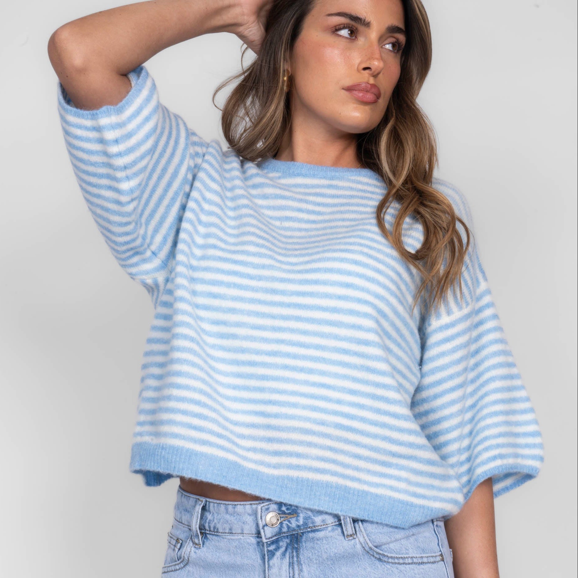 Soft Stripe Knit T-Shirt