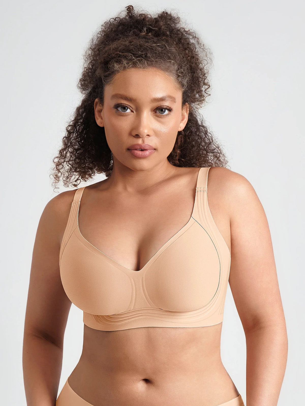 Jelly-Support Plunge Wireless Seamless Bra