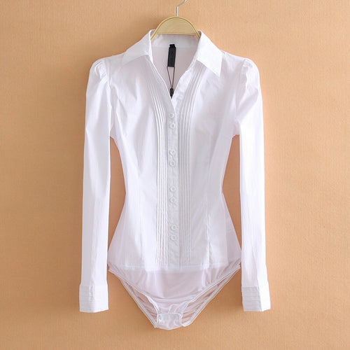 White bodysuit with long sleeves on a beige background