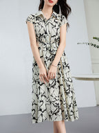Womens Silk Floral Shirt Dress