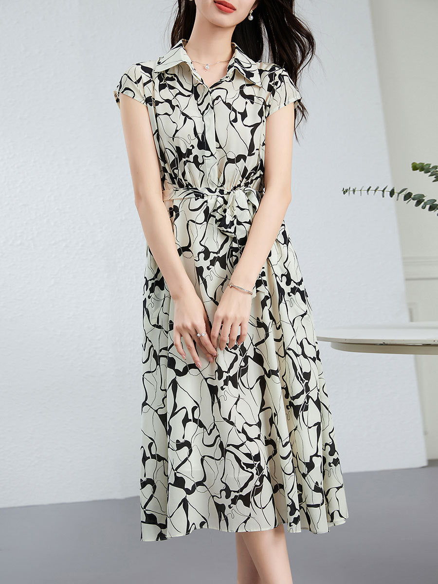 Womens Silk Floral Shirt Dress