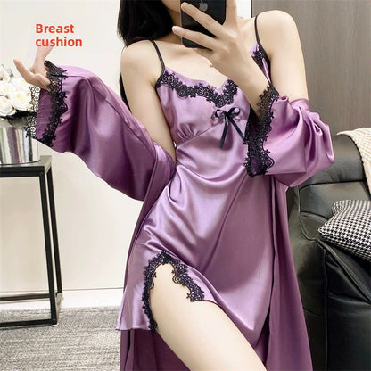 Women's slip dress silk satin pajamas