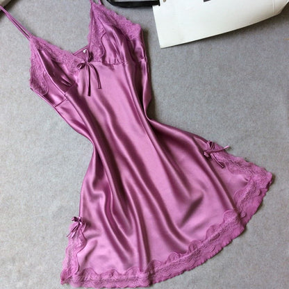 Women's slip dress silk satin pajamas
