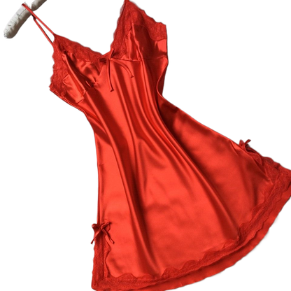 Women's slip dress silk satin pajamas