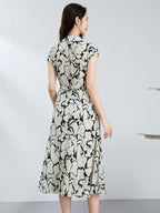Womens Silk Floral Shirt Dress