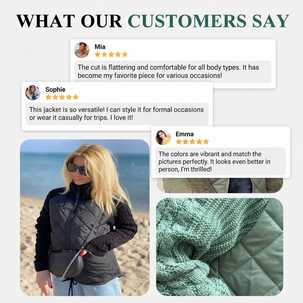 Women’s Knitted Patchwork Puffer Jacket