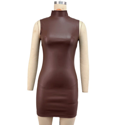 Marissa Leather Slim Fit Dress