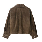 Womens Leather Style Bomber Jacket