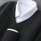 Mens Casual V-Neck Knit Sweater