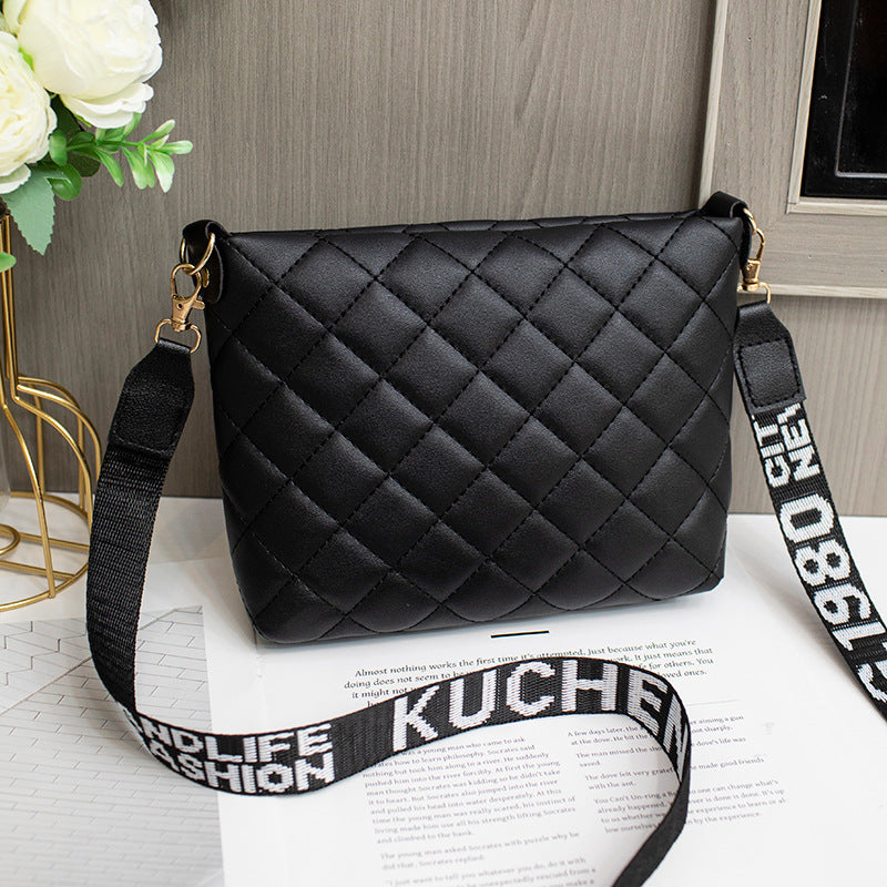 Diamond Plaid Bucket Bag
