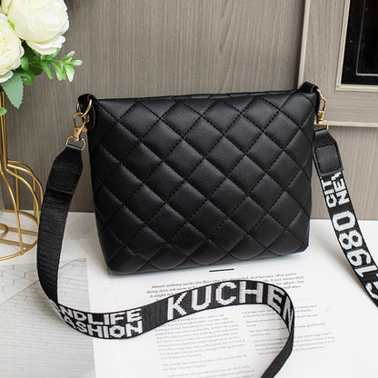 Diamond Plaid Bucket Bag