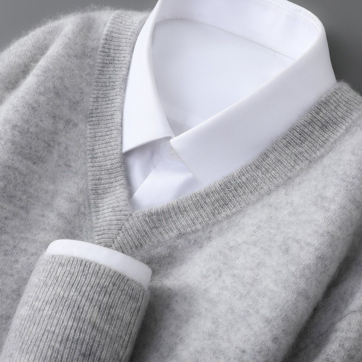 Mens Casual V-Neck Knit Sweater
