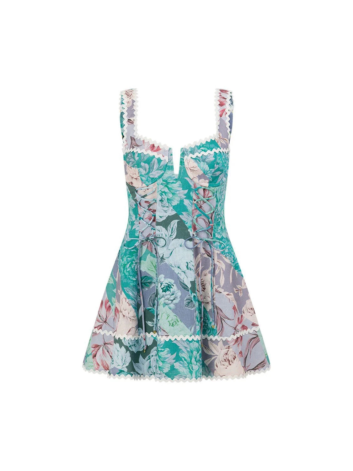 Almafi Linen Floral Midi Dress