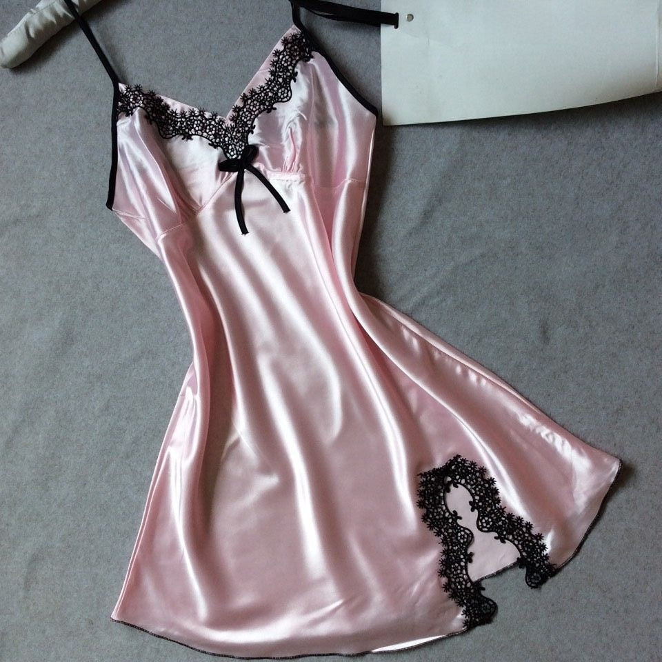 Women's slip dress silk satin pajamas