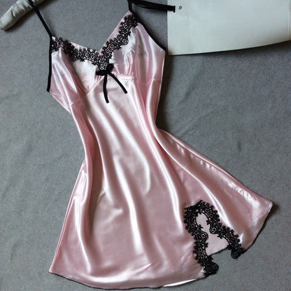 Women's slip dress silk satin pajamas