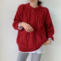 Vintage Wool Pullover Sweater Women Loose Fit