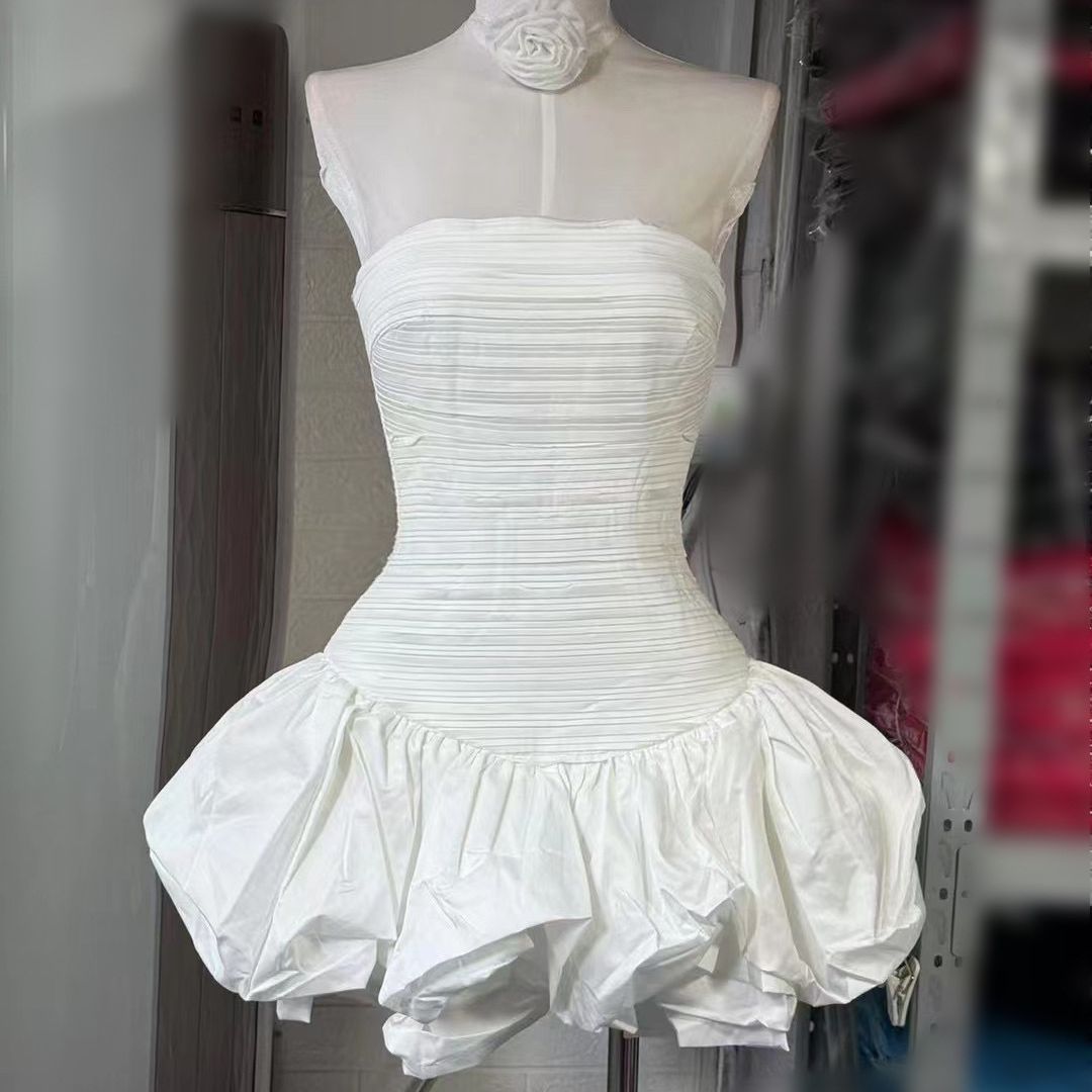 Amelia Off-Shoulder Puff Short Dress