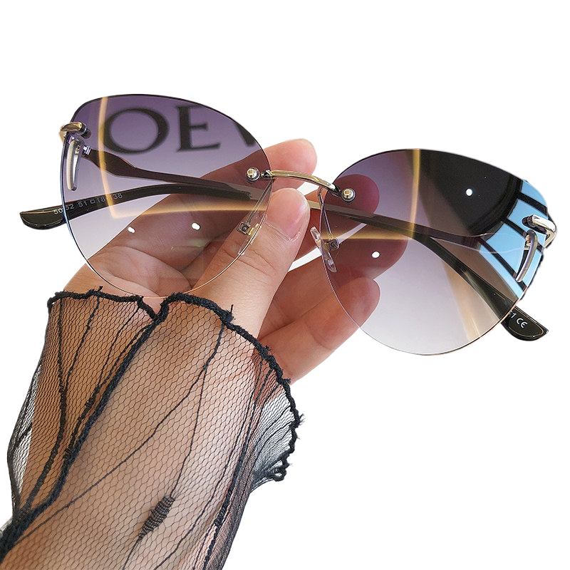 Frameless UV Protection Women Sunglasses Driving Glasses