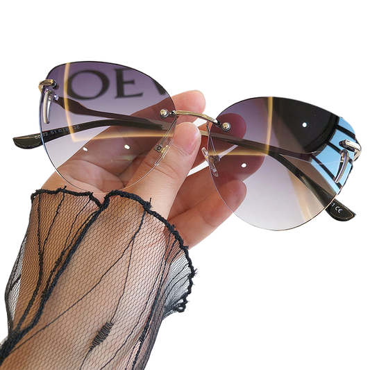 Frameless UV Protection Women Sunglasses Driving Glasses