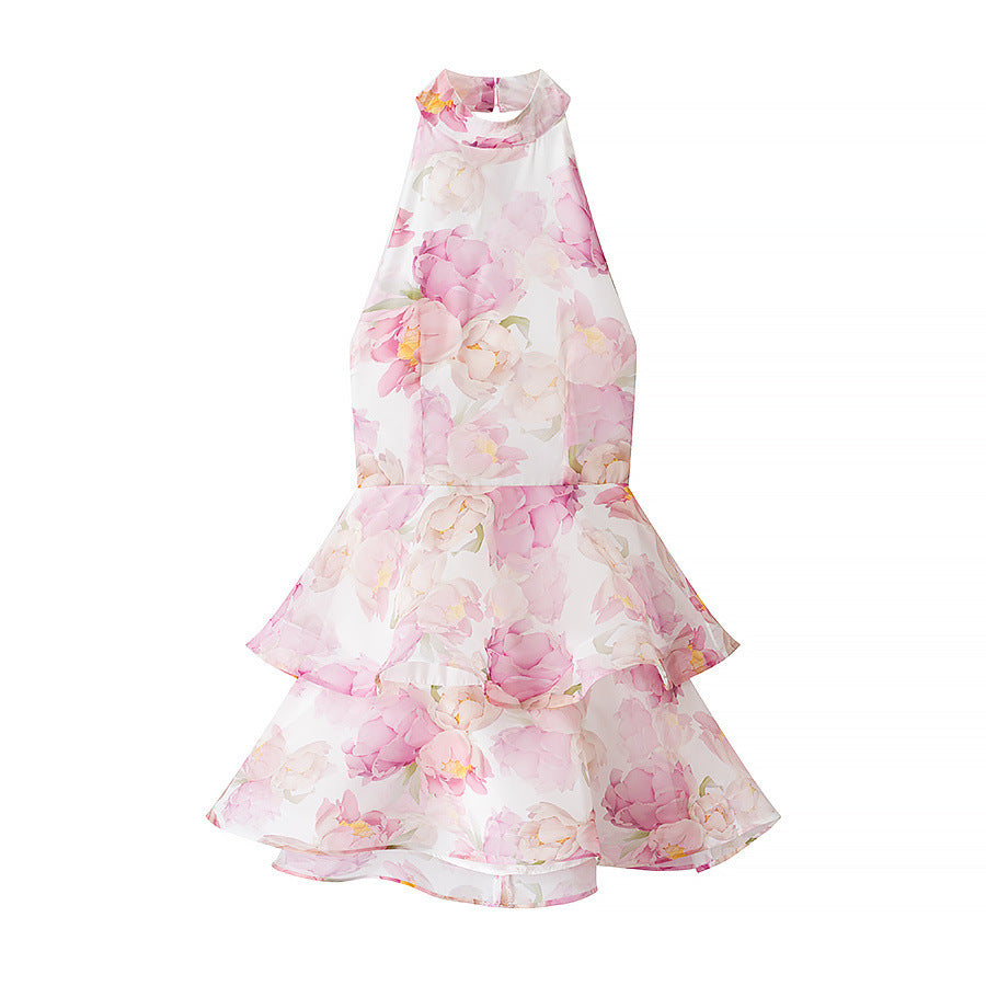 Capri Floral Print Halterneck Dress