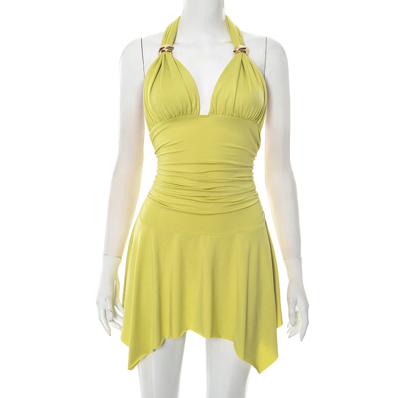 Georgia Halter Pleated Dress