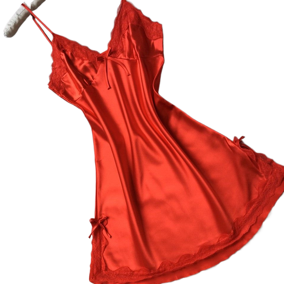Women's slip dress silk satin pajamas
