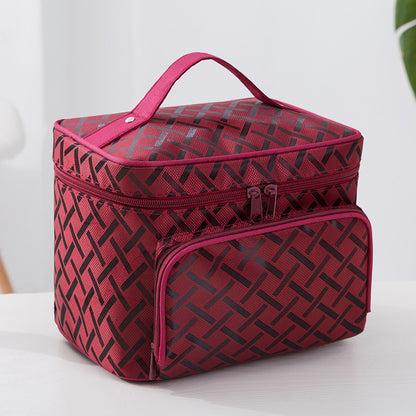 Ladies' makeup case with zipper portable toiletry bag
