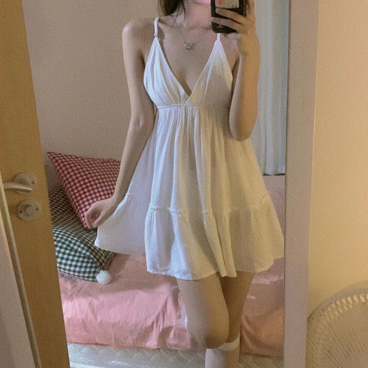 Womens Sling Nightdress Ice Silk Pajamas