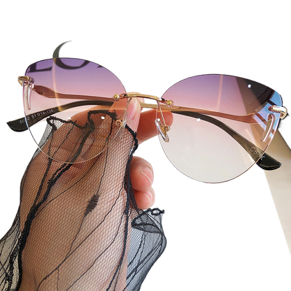 Frameless UV Protection Women Sunglasses Driving Glasses