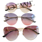 Frameless UV Protection Women Sunglasses Driving Glasses