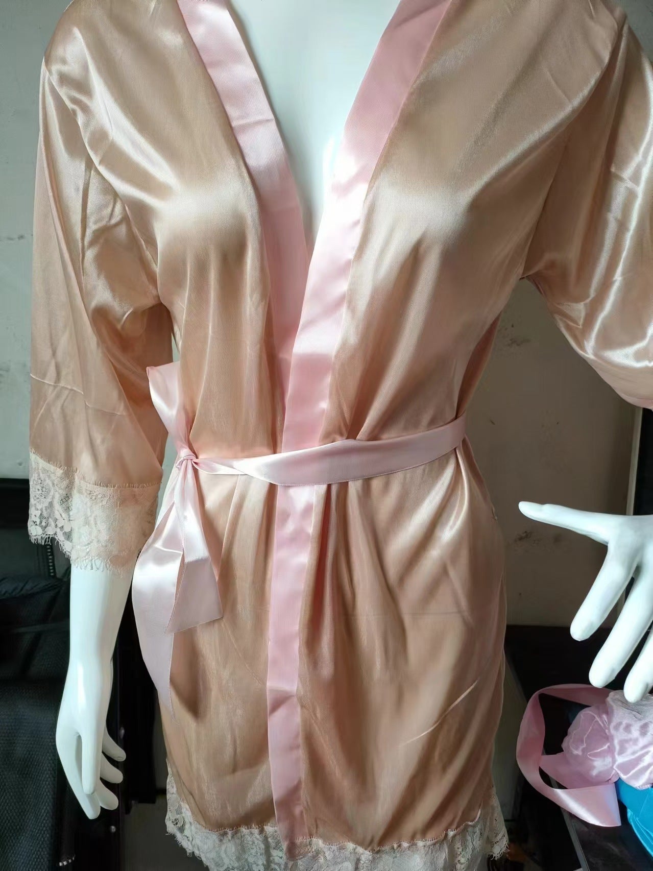 Elegant Plus-Size Ice Silk Bathrobe