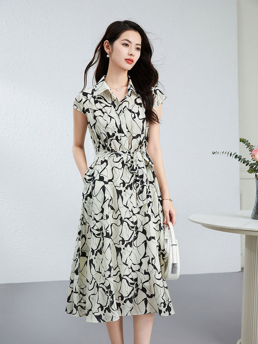 Womens Silk Floral Shirt Dress